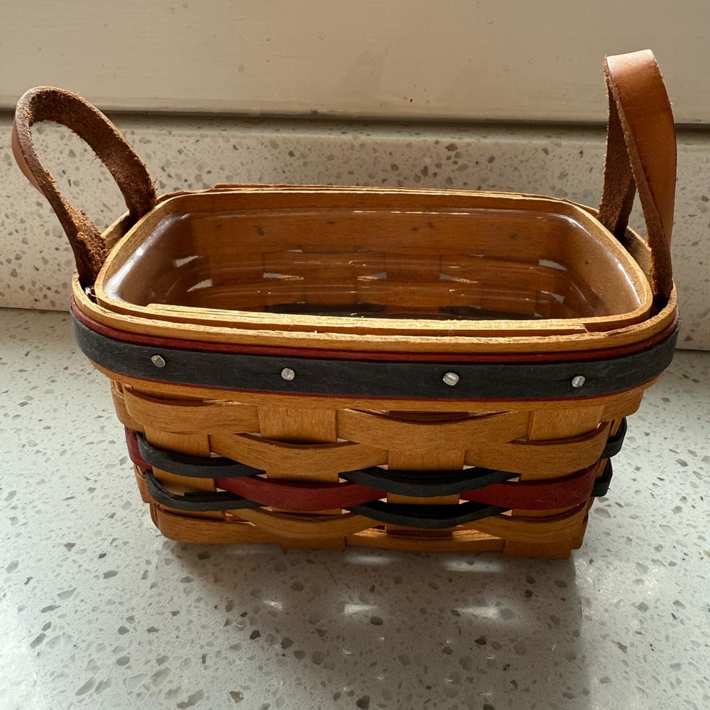 Longaberger 1993 All Star Woven Basket with Leather Handles